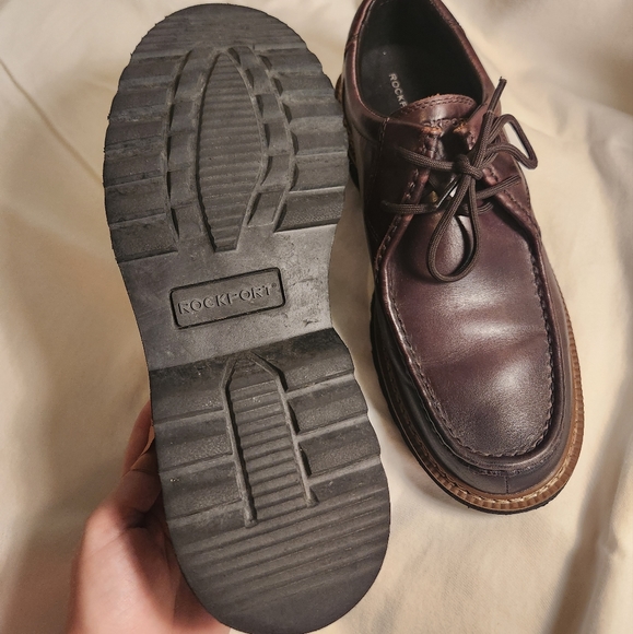 Mens Rockport Trutech size 10 leather comfort  loafers brown nwot